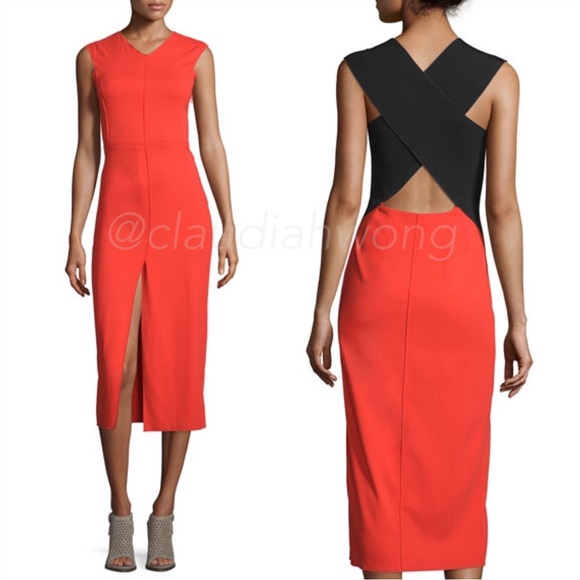 RAG & BONE Sleeveless Cross Back Midi Dress in Sunburst - Picture 3 of 11